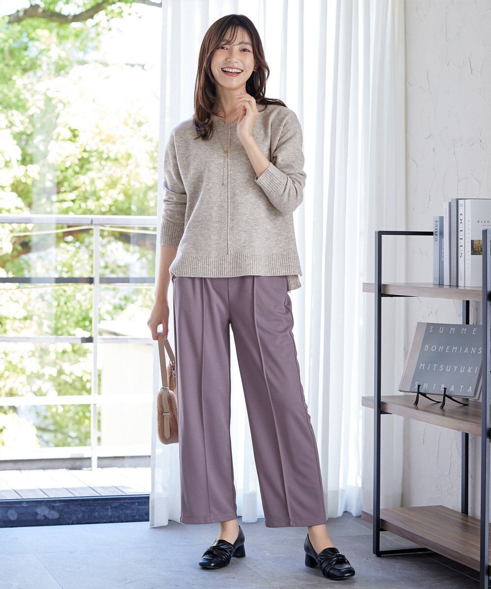 Tiaclasse 【安田美沙子さん着用・洗える】メランジVネックニットプルオーバー 