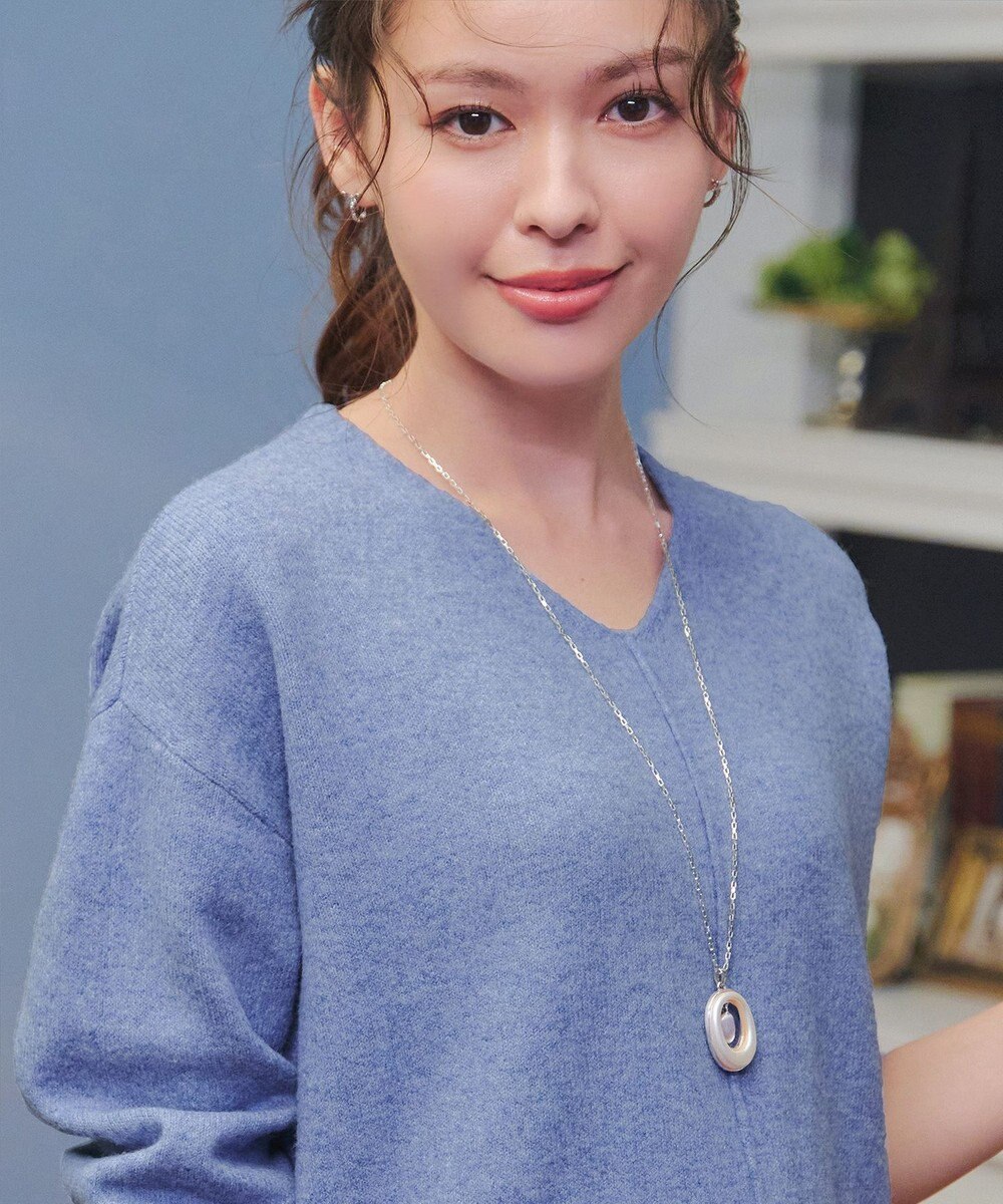 Tiaclasse 【安田美沙子さん着用・洗える】メランジVネックニットプルオーバー 