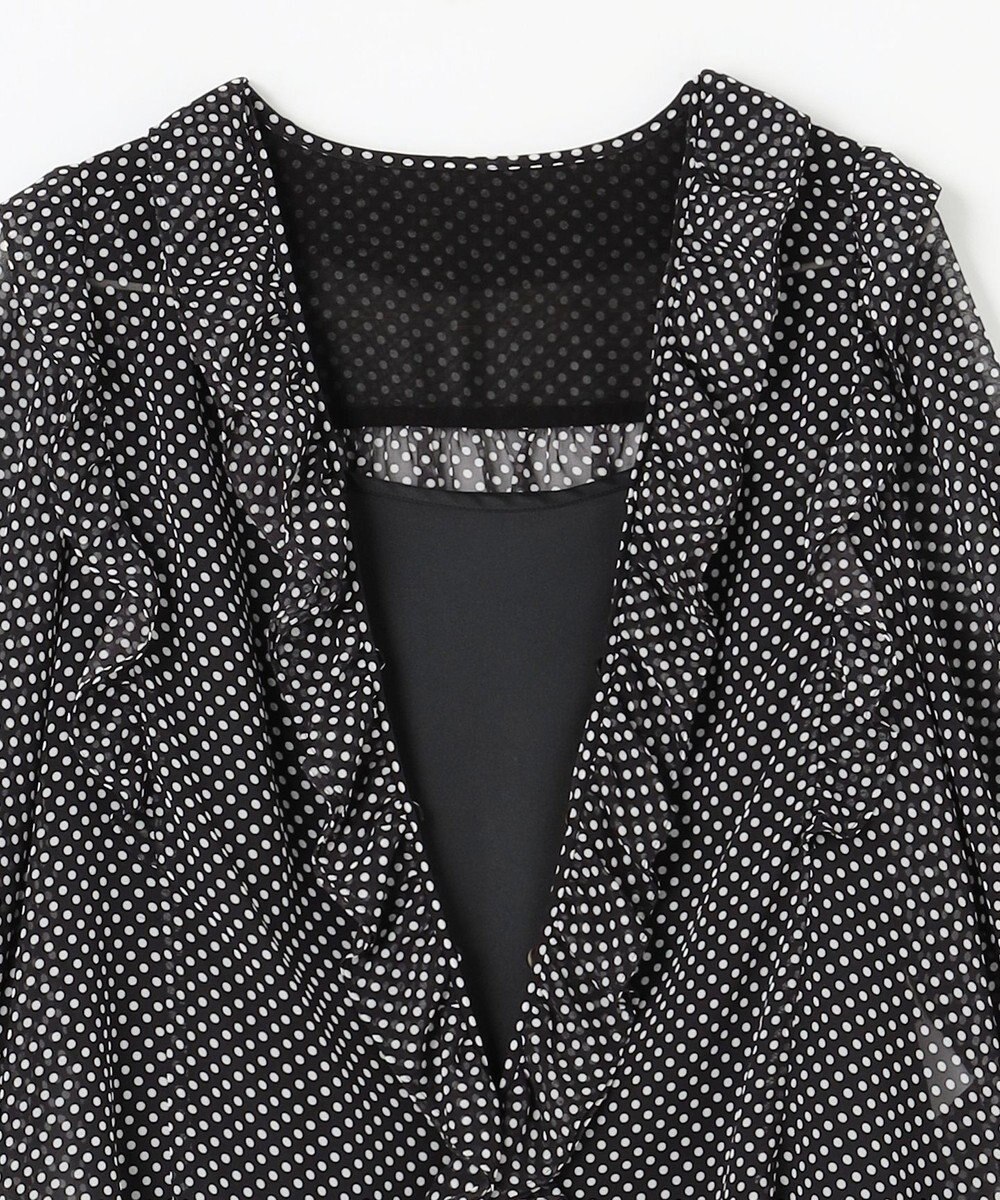 GRACE CONTINENTAL ドットラッフルブラウス 