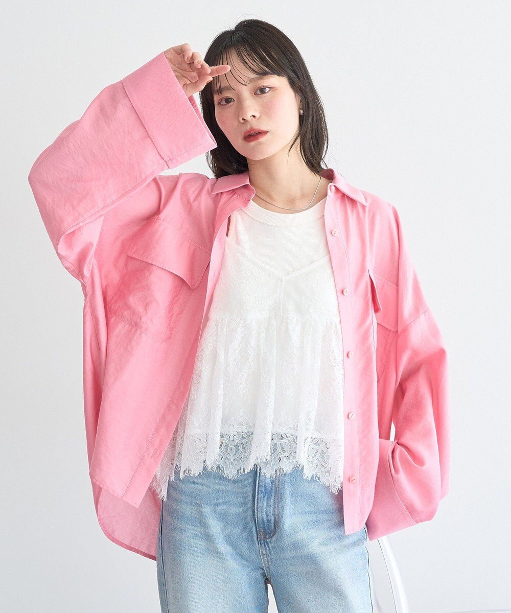 earth music&ecology フリンジレースバックリボンキャミ 