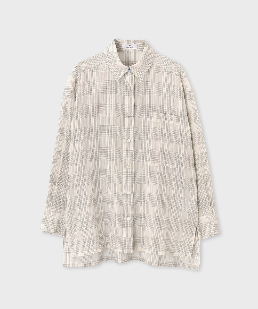 Paul Smith ワッシャーチェック シアー 長袖 シャツ 