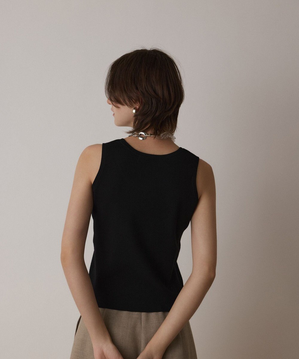 GRACE CONTINENTAL Uネックリブニットトップ 