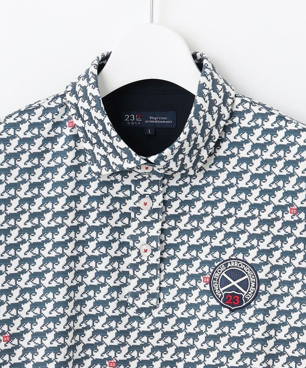 23区GOLF 【WOMEN】【吸水速乾/UVカット】ハンタードッグ柄シャツ 