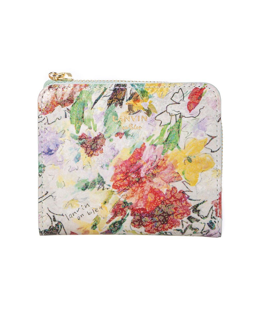 LANVIN en Bleu アクアレル Lファスナー二つ折り財布 