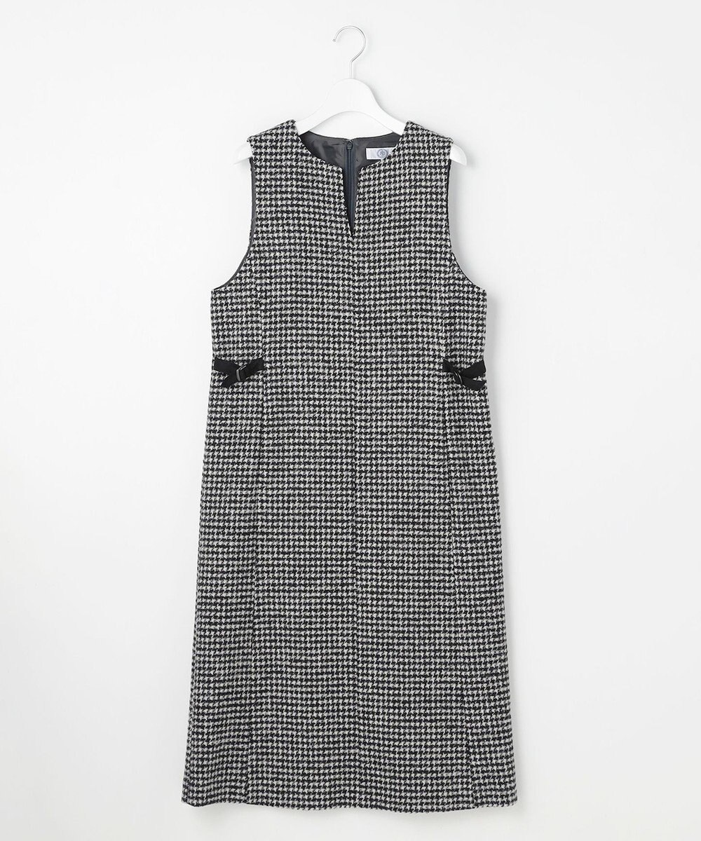 J.PRESS LADIES ウールシルク ハウンドトゥース ジャンパースカート 