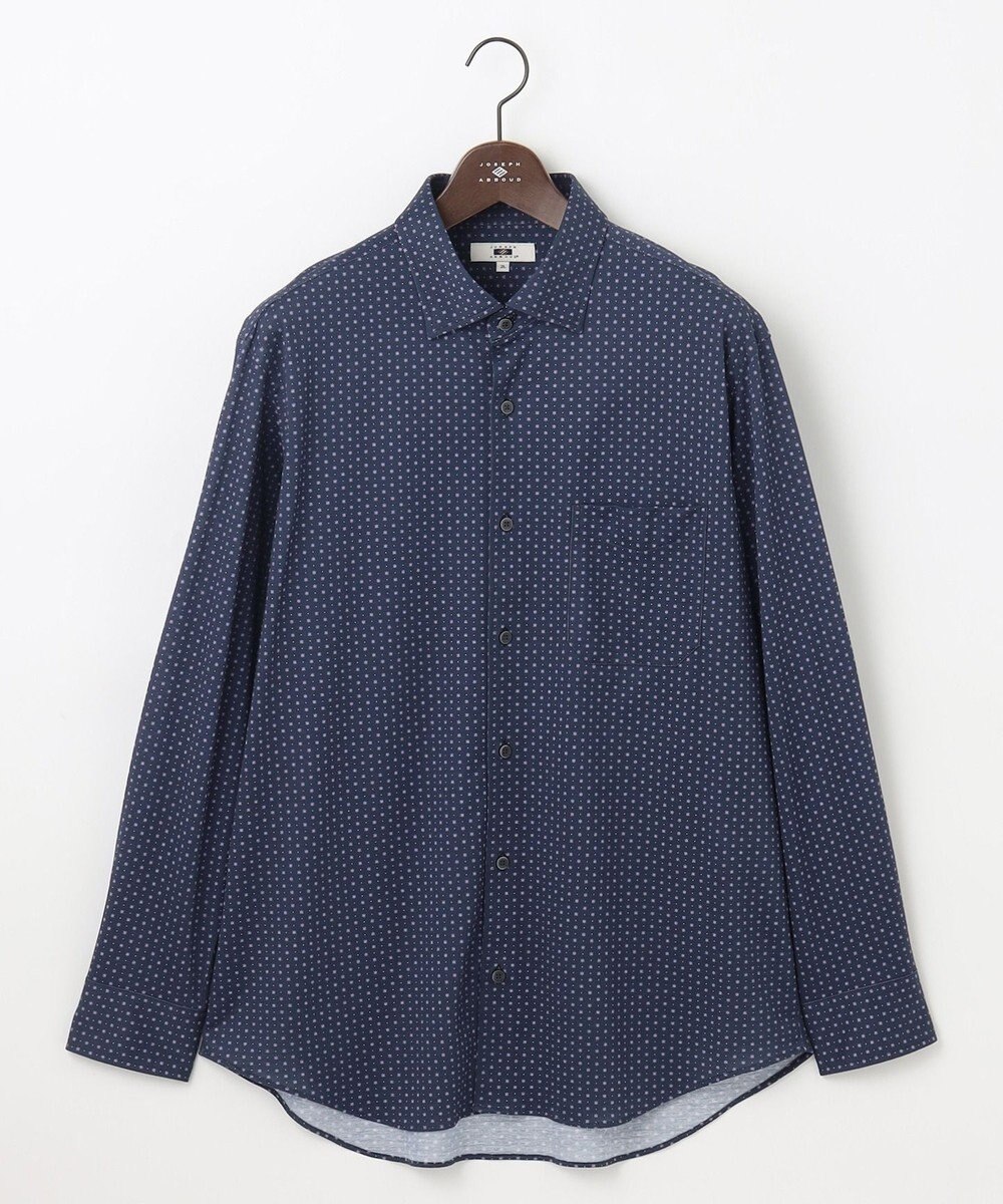 JOSEPH ABBOUD 【キングサイズ・綿100％・ストレッチ・イージーケア】コンフォートジャージー プリント シャツ 