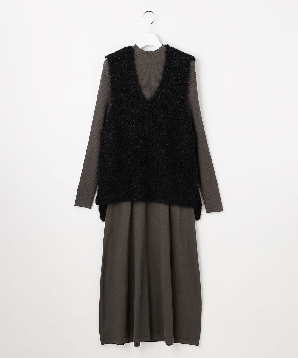 Feroux ジレ付きニット ワンピース 