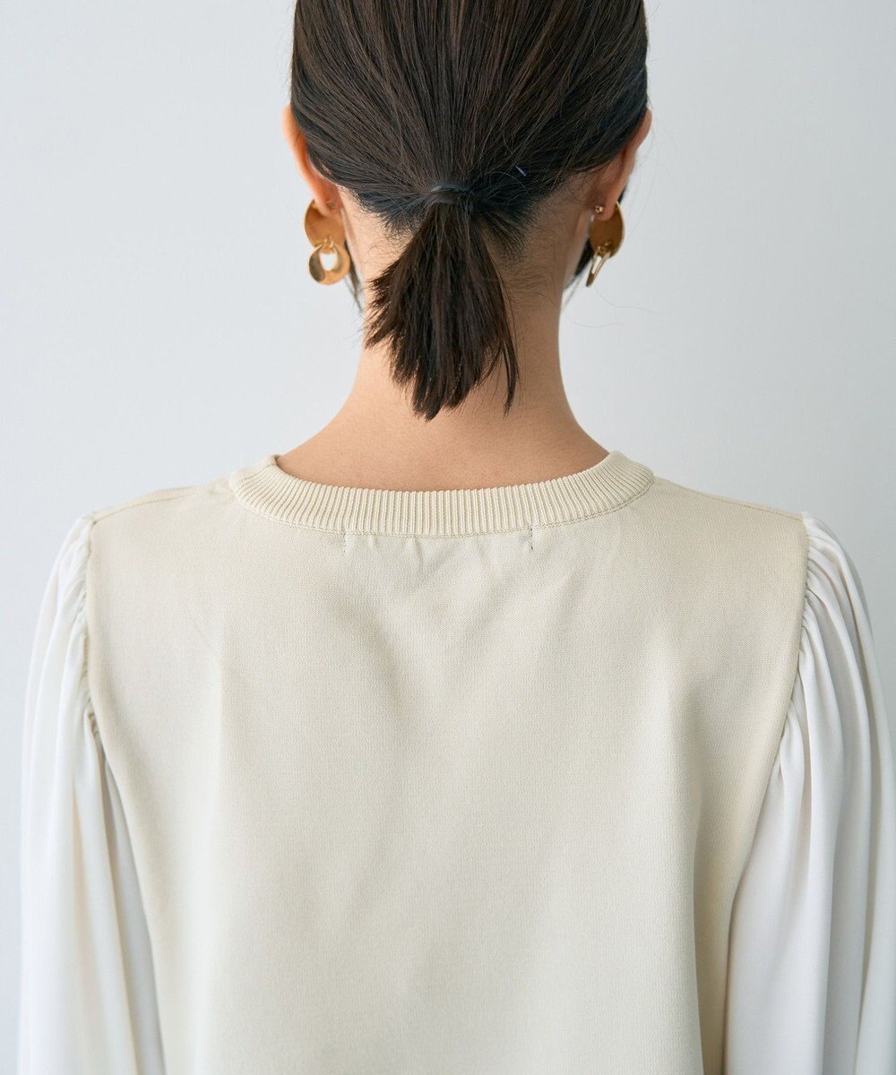 YECCA VECCA サイドプリーツ異素材MIXプルオーバー 