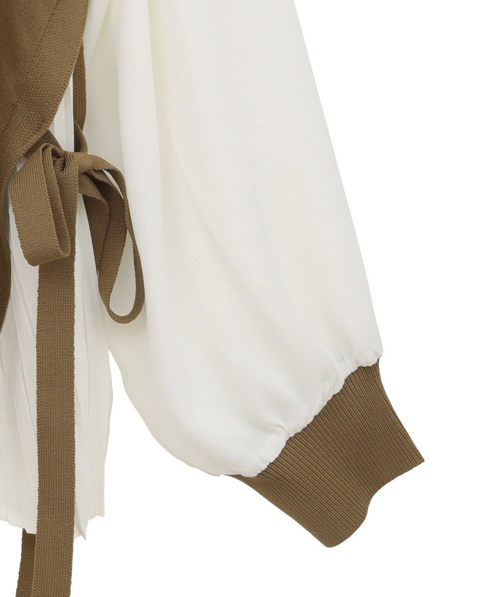 YECCA VECCA サイドプリーツ異素材MIXプルオーバー 