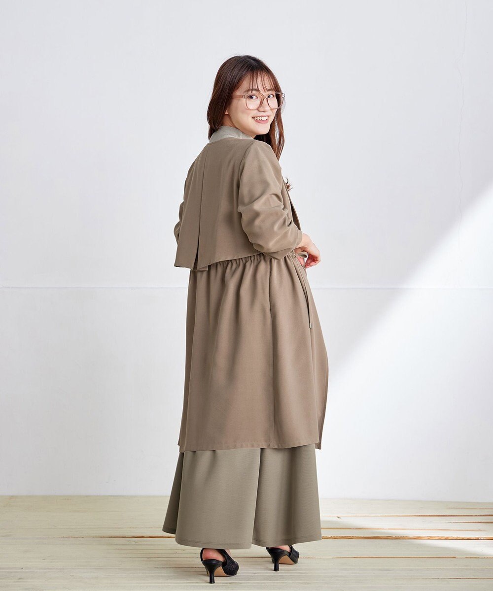 Tiaclasse 【洗える】タックヨーク着流しパフスリ－ブコート 