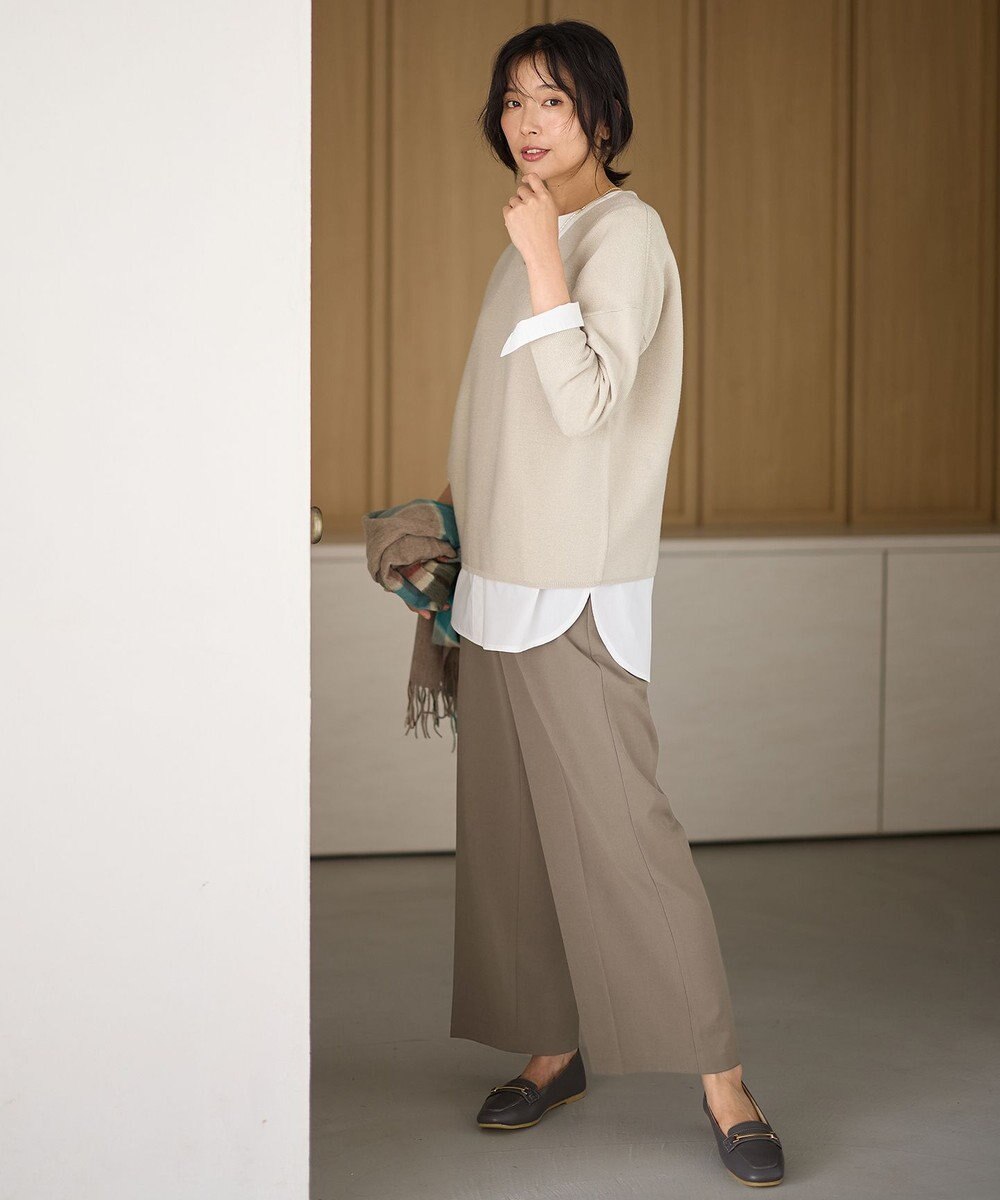 ANY L 【洗濯機可/ウエストゴム/２ＷＡＹストレッチ】ワイドパンツ 