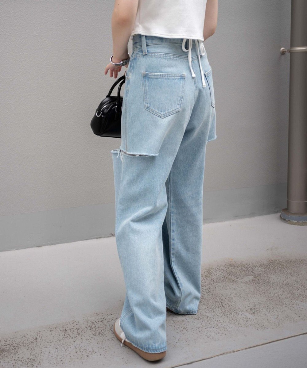 WEGO サイドスリットデニムストレートパンツ 