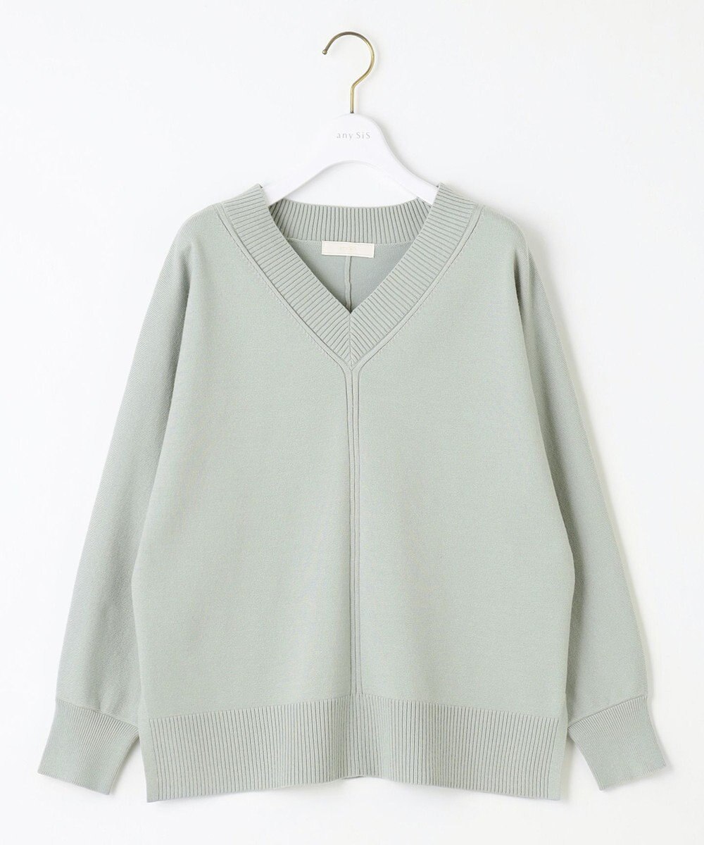 ANY SIS 【洗える】Ｖネックセンターポイント ニット 