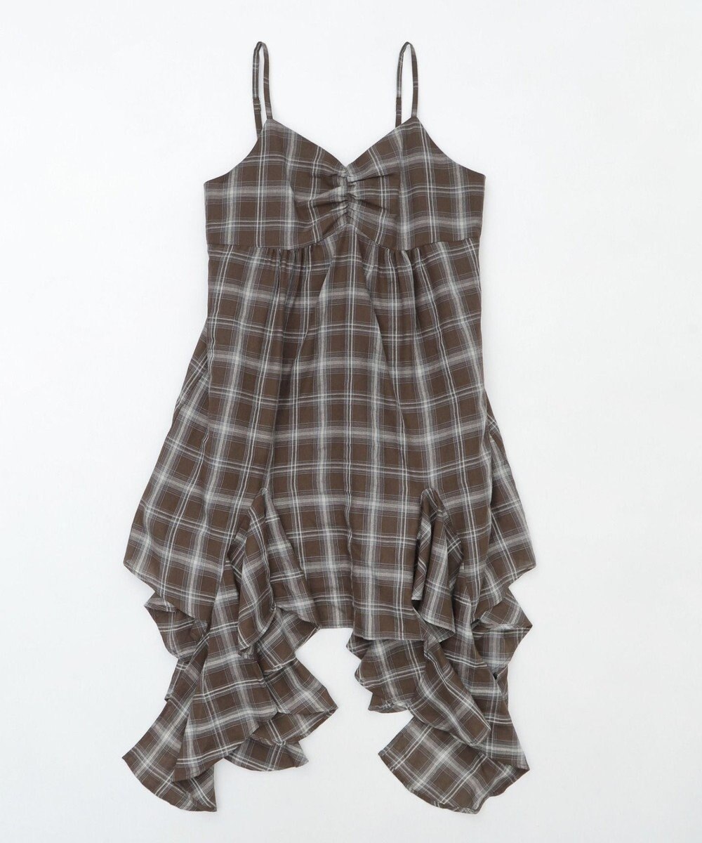 WEGO チェックイレヘムキャミワンピース 