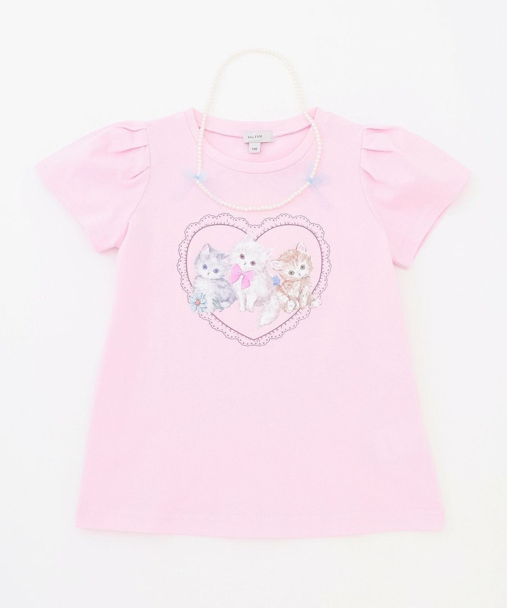 ANY KIDS ネックレス付き ネコTシャツ 