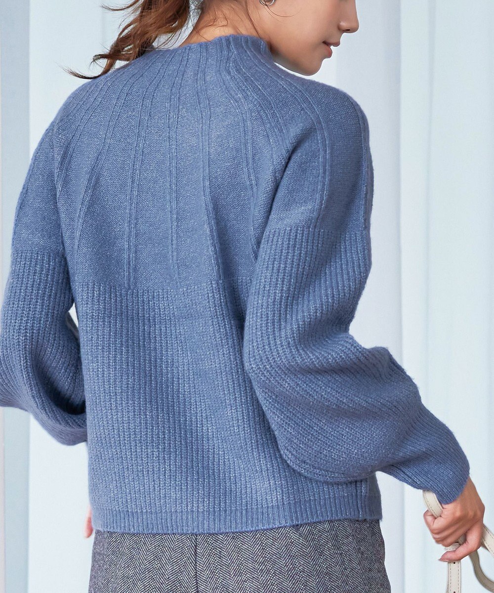 Tiaclasse 【洗える】ピンタックボトルネックニットトップス 