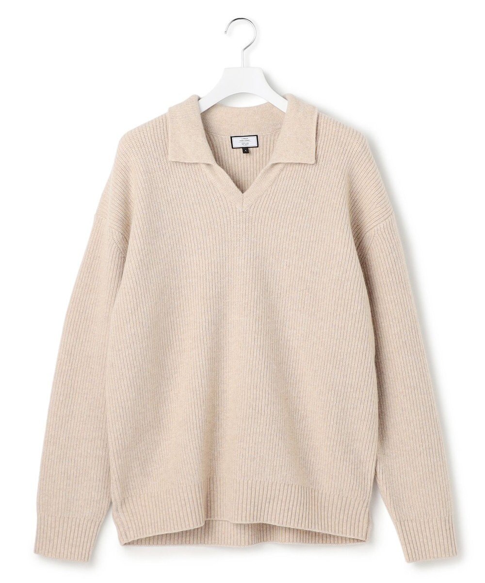 J.PRESS YORK STREET 【UNISEX】ウールカシミヤ スキッパーニットポロシャツ 