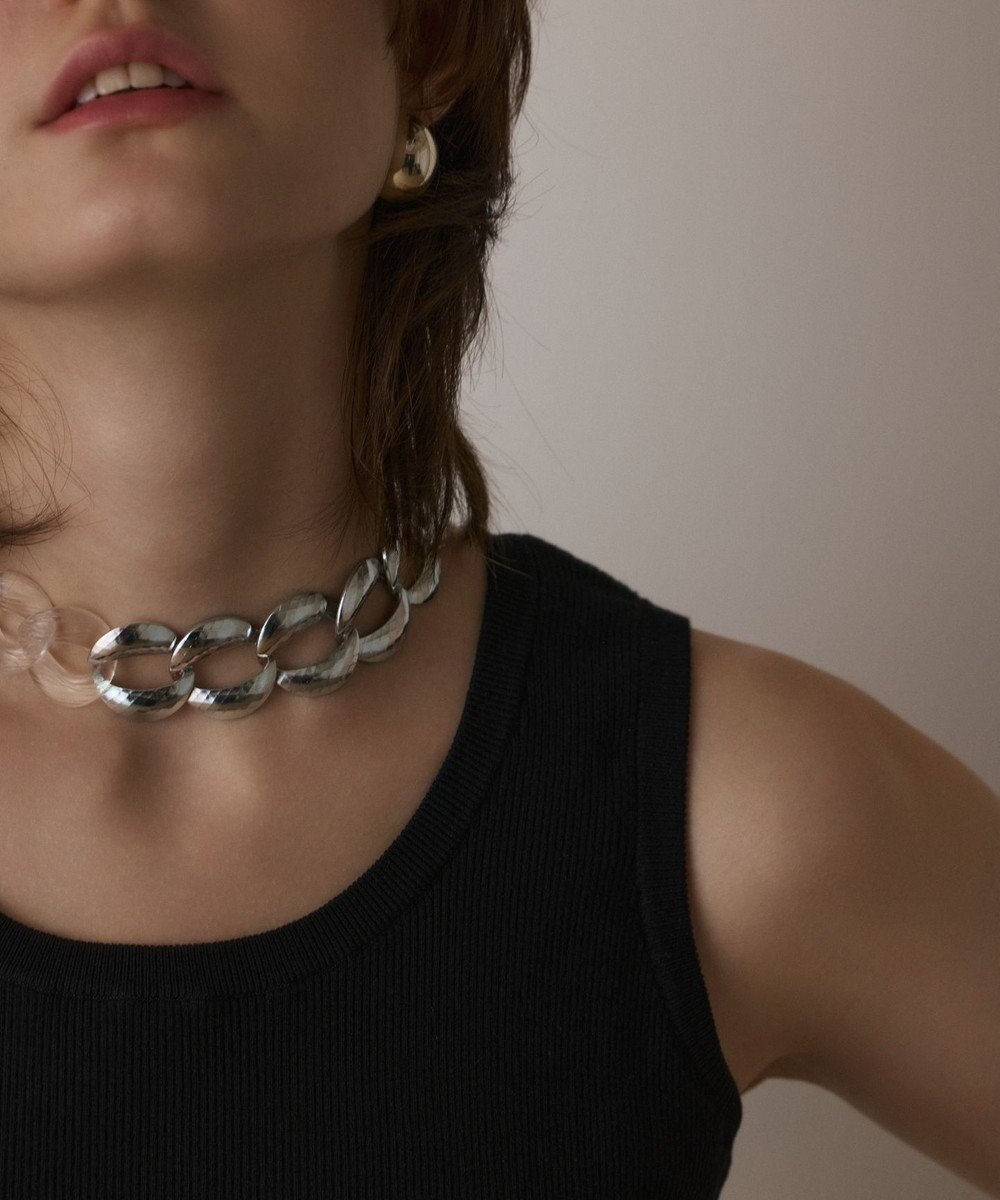 GRACE CONTINENTAL Uネックリブニットトップ 