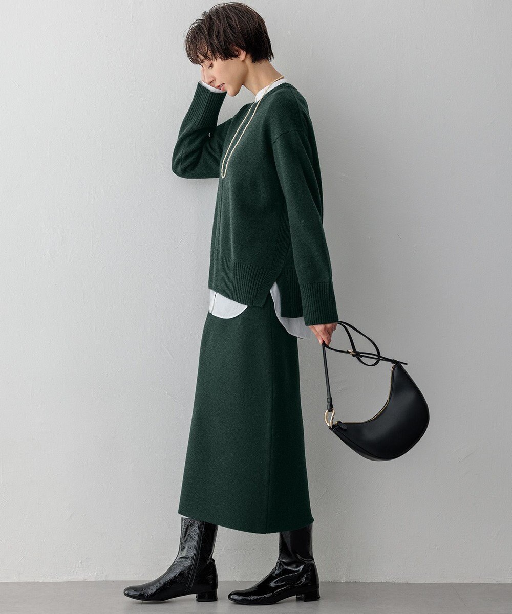 23区 【洗える】カシミヤブレンド クルーネック ニット 