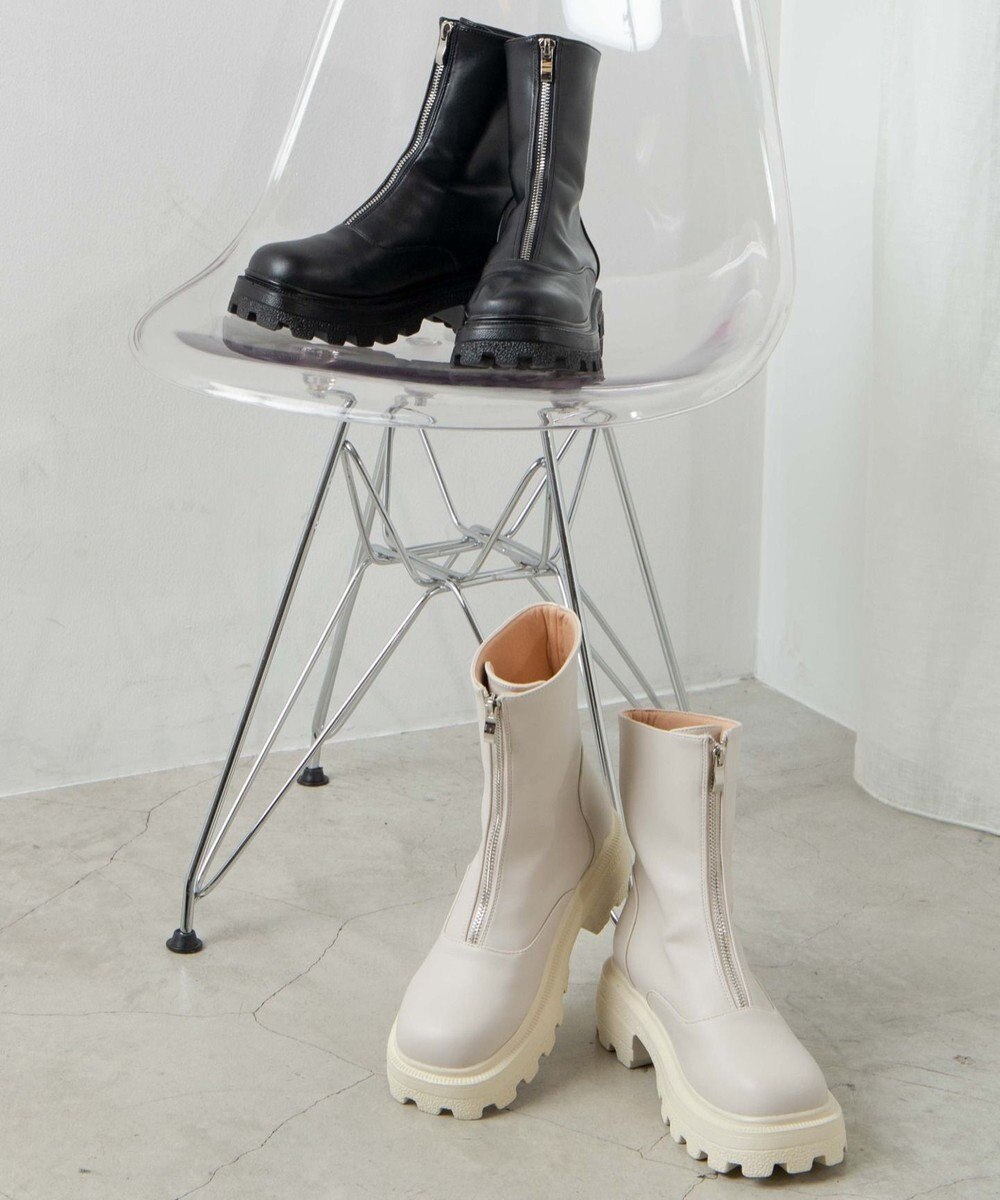 WEGO フロントZIPショートブーツ 