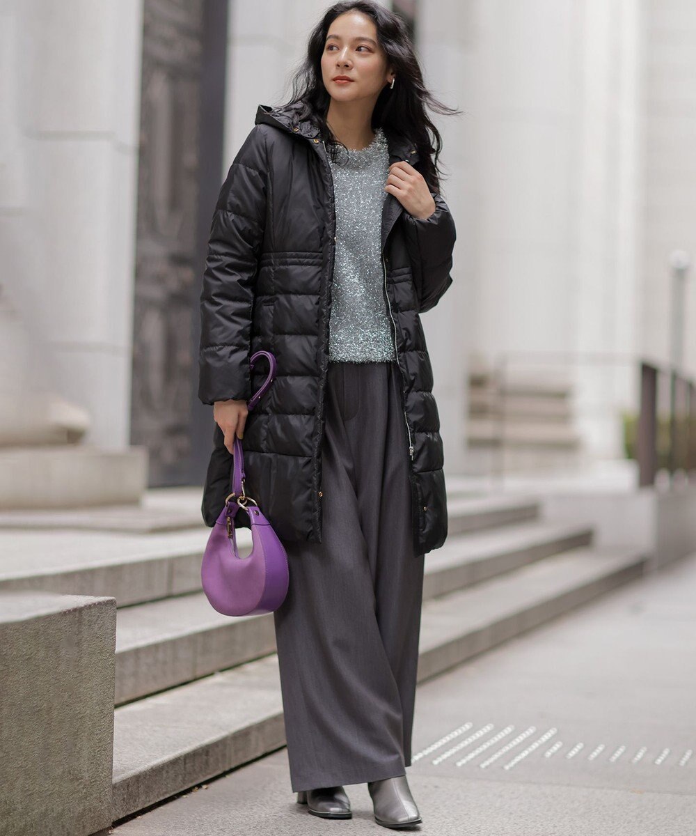 組曲 L 【加藤ローサさん着用】ラメストライプ ワイドパンツ 