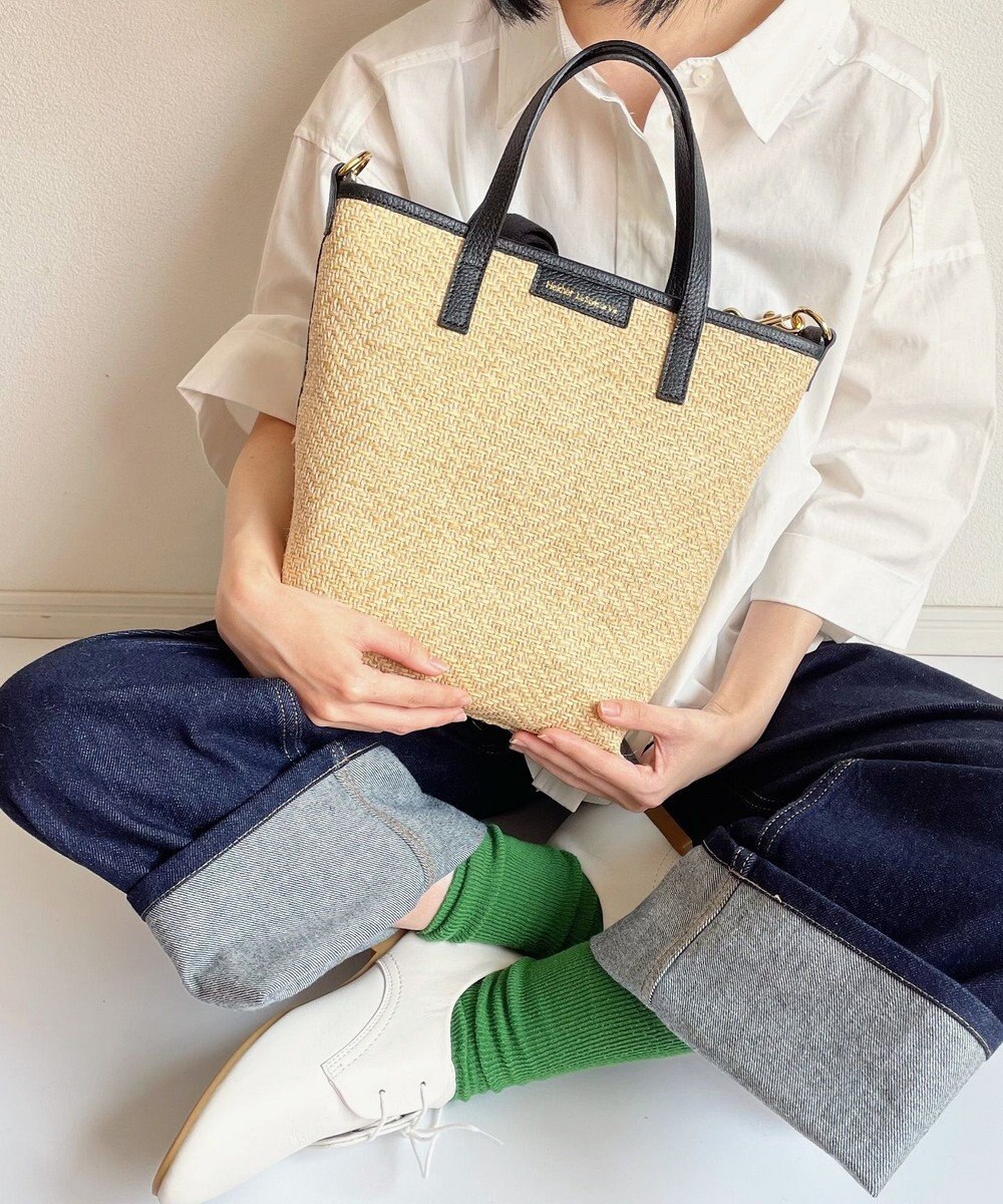 Hekhèr Le Style de Vie 【日本製 / 2WAY】ジュート×牛革 縦型トートバッグ 