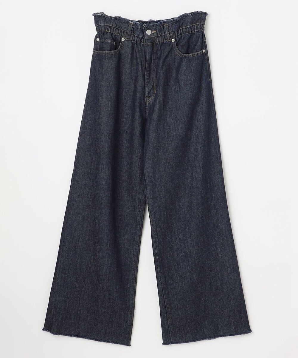 NAVE 【ReNAVE・洗える/軽量】ライトデニム ウエストギャザーパンツ 