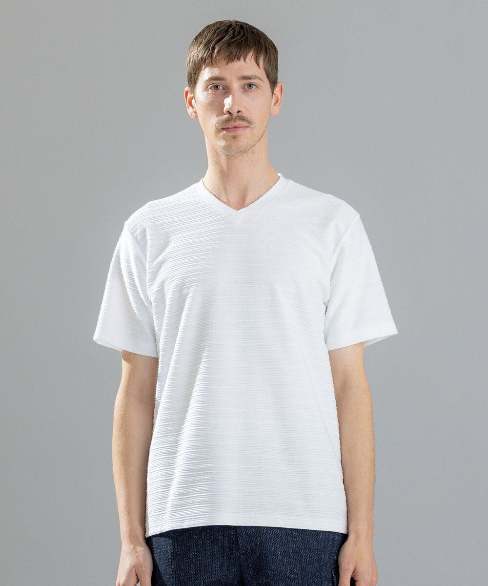 JOSEPH HOMME メランジリップル　Vネックカットソー 