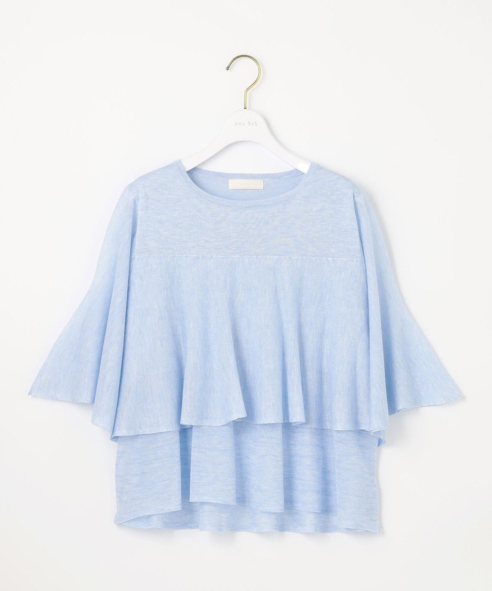 ANY SIS 【洗える】フリルシアー ニット 