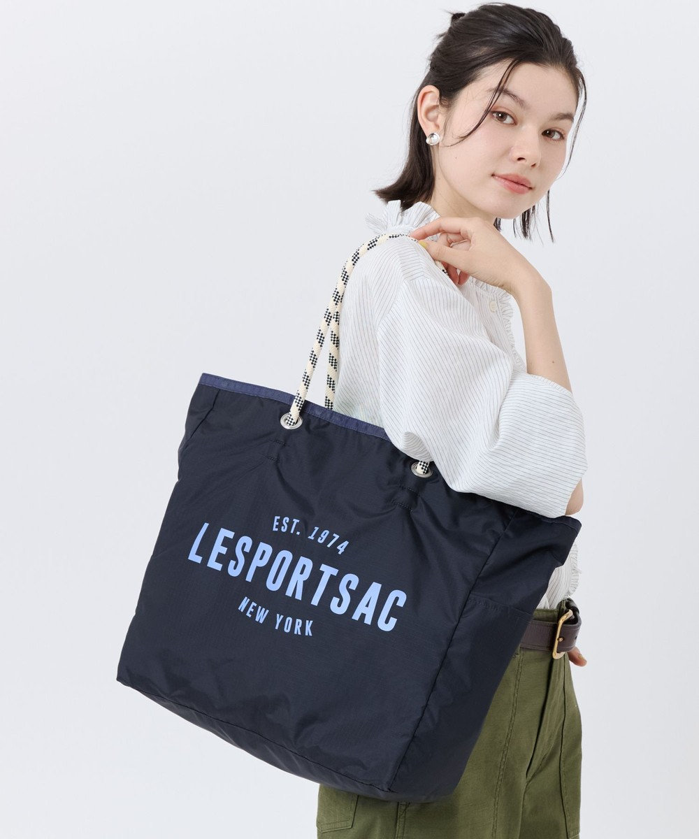 LeSportsac LARGE 2 WAY TOTE/2ウェイディープシーブルー/ライム 