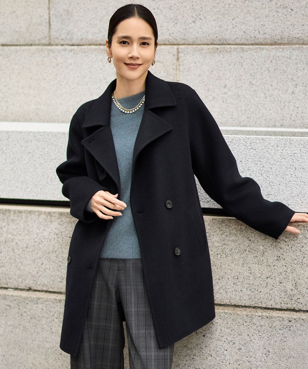 自由区 S ウールリバーダブルブレストコート 