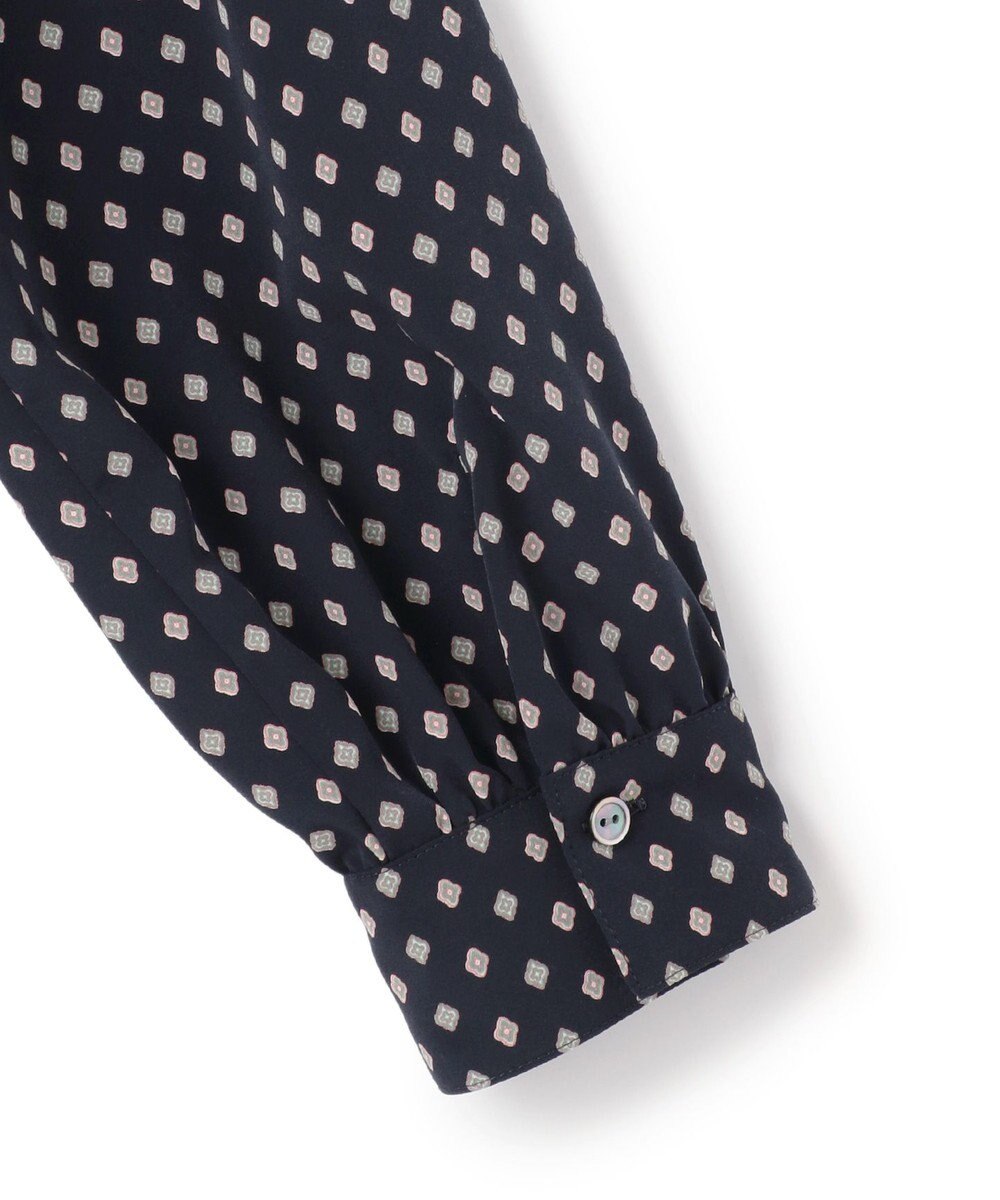 23区 【洗える】ジオメトリックパターン ボウタイ ブラウス 