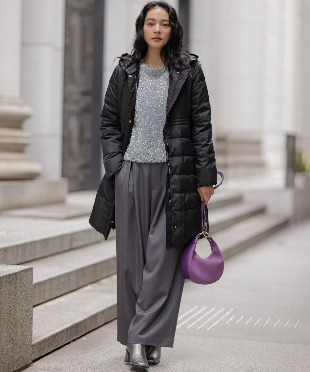 組曲 L 【加藤ローサさん着用】ラメストライプ ワイドパンツ 