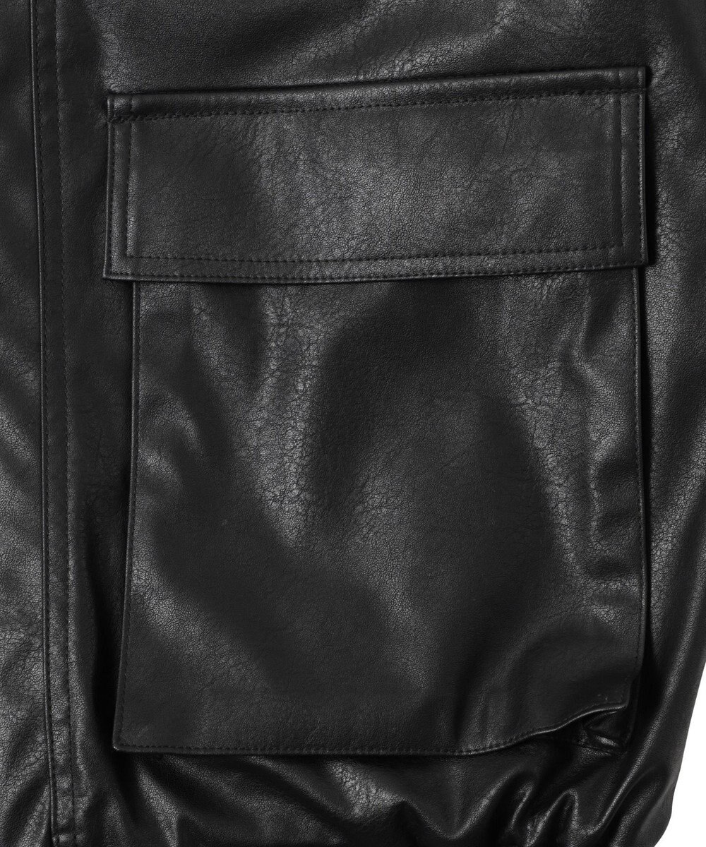 WEGO ヴィンテージライクFレザーブルゾン 