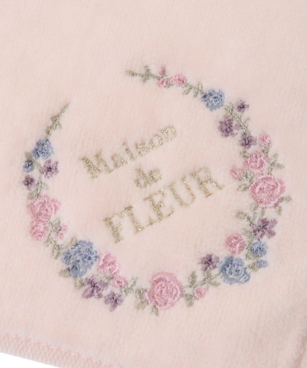 Maison de FLEUR フラワーフレーム刺繍タオルハンカチ 