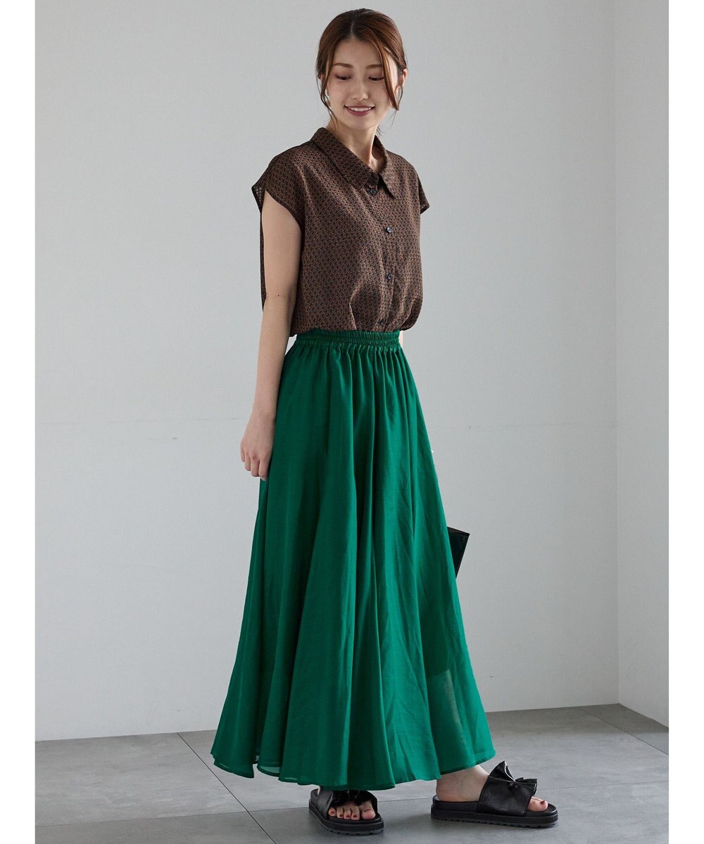 Te chichi シアサッカージオメ柄シャツブラウス 