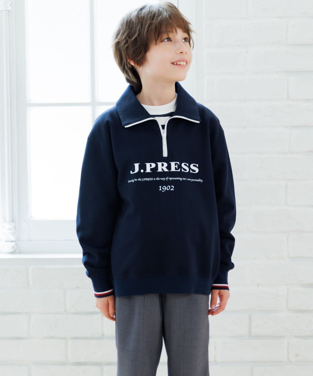 J.PRESS KIDS 【100-130cm】ミニ裏毛 ハーフジップ トレーナー 