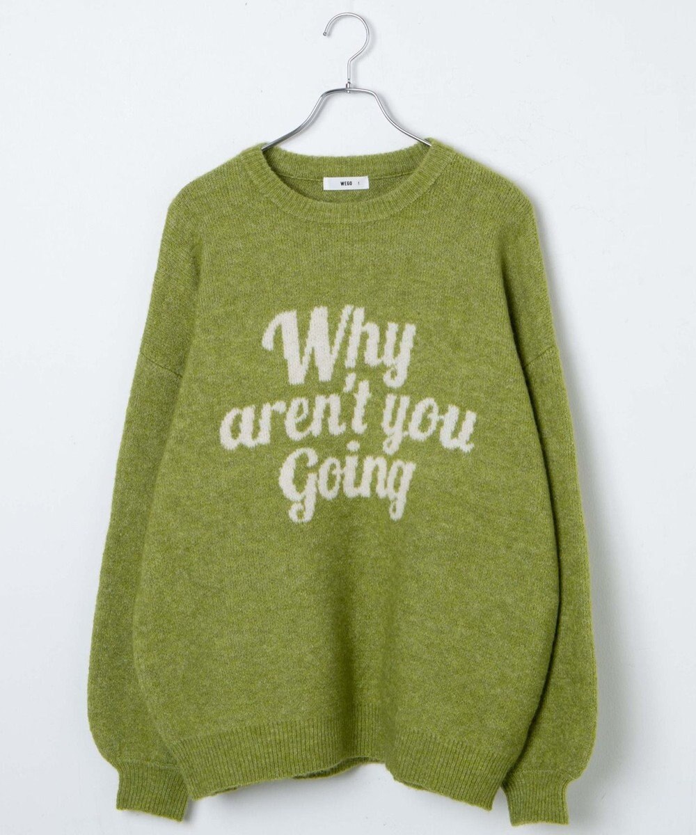 WEGO フラッフィーロゴジャガードニットプルオーバー 