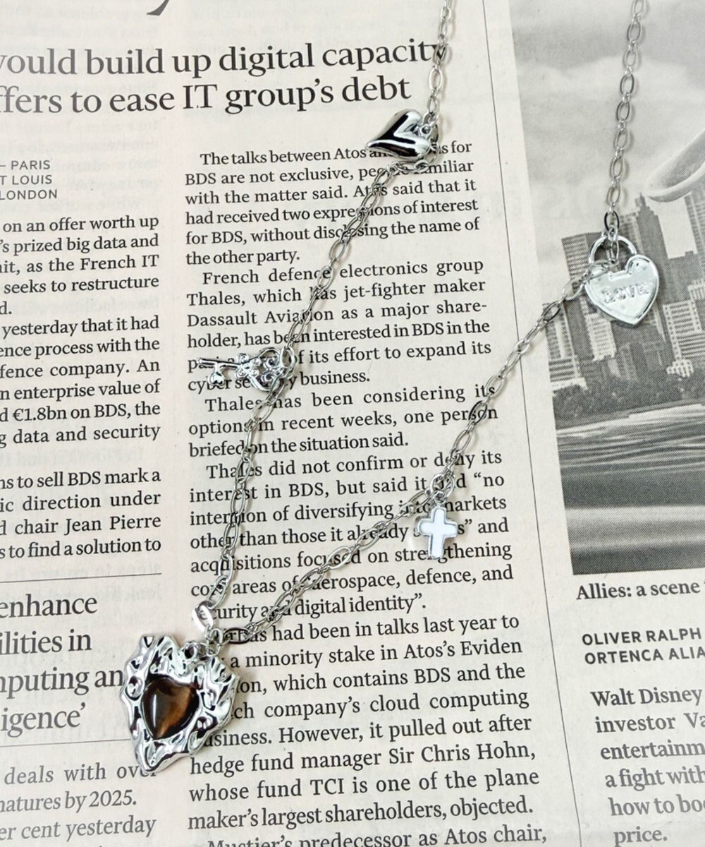 WEGO Lストーンハートジャラモチーフネックレス 