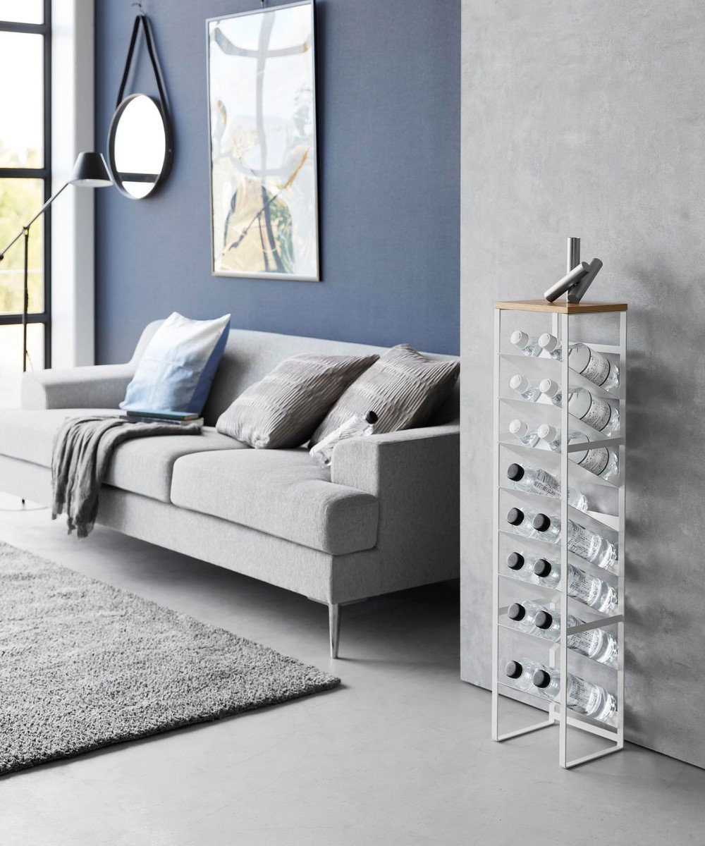 tower 天板付きボトルストッカー タワー 8段 ホワイト 