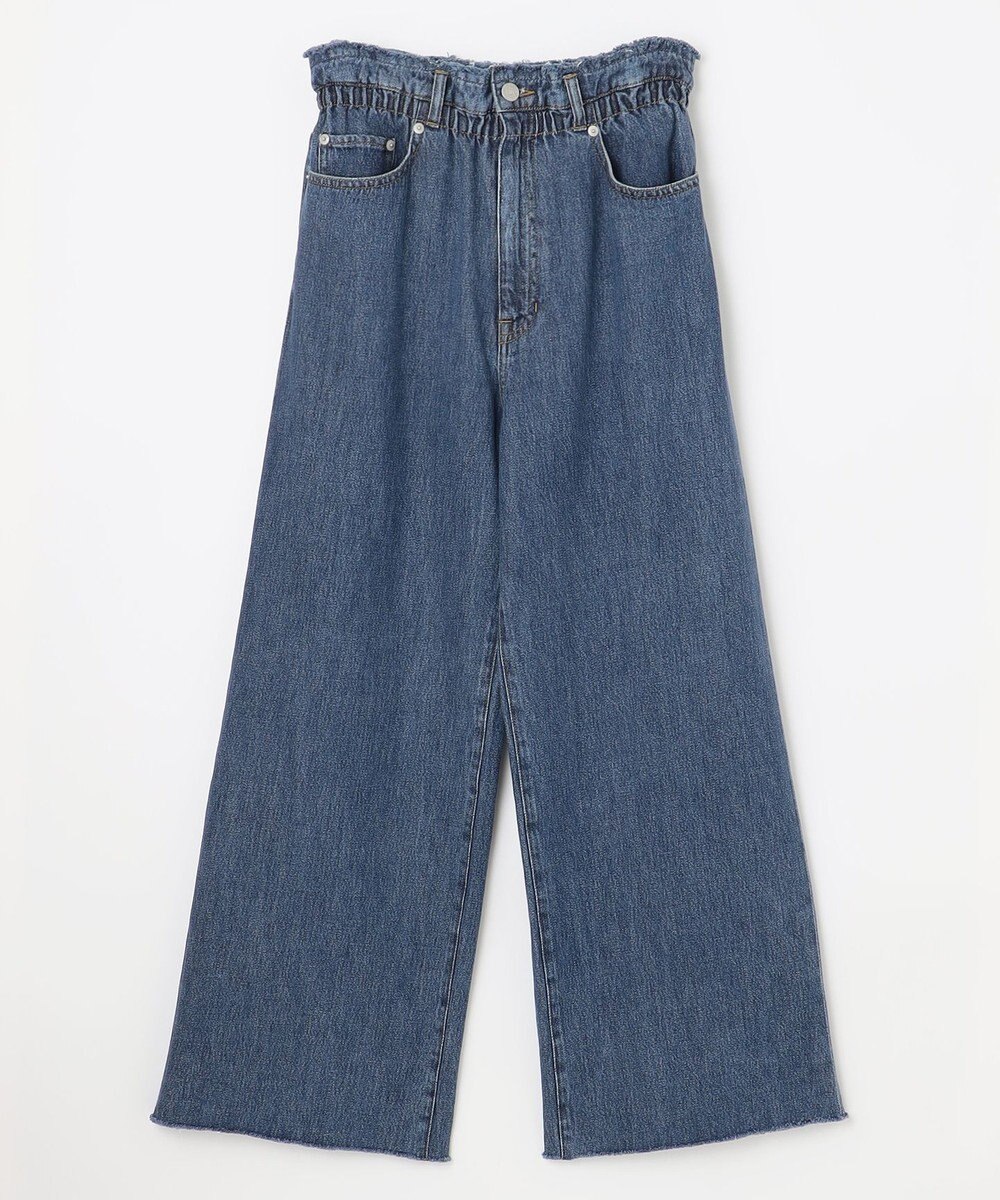 NAVE 【ReNAVE・洗える/軽量】ライトデニム ウエストギャザーパンツ 