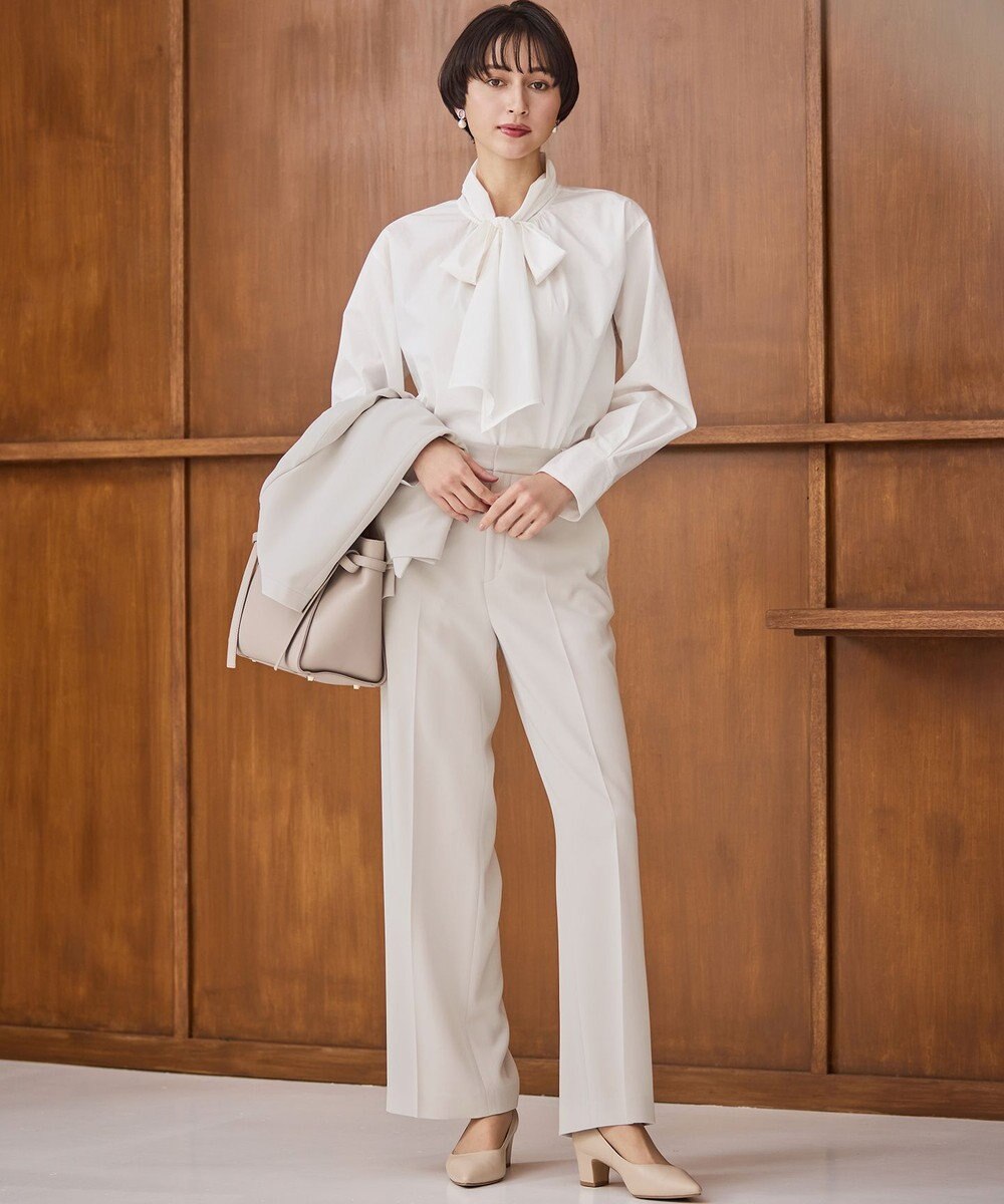 23区 L 【滝沢眞規子さん着用/Oggi掲載】ストレッチライトタイプライター 2WAY ボウタイブラウス 