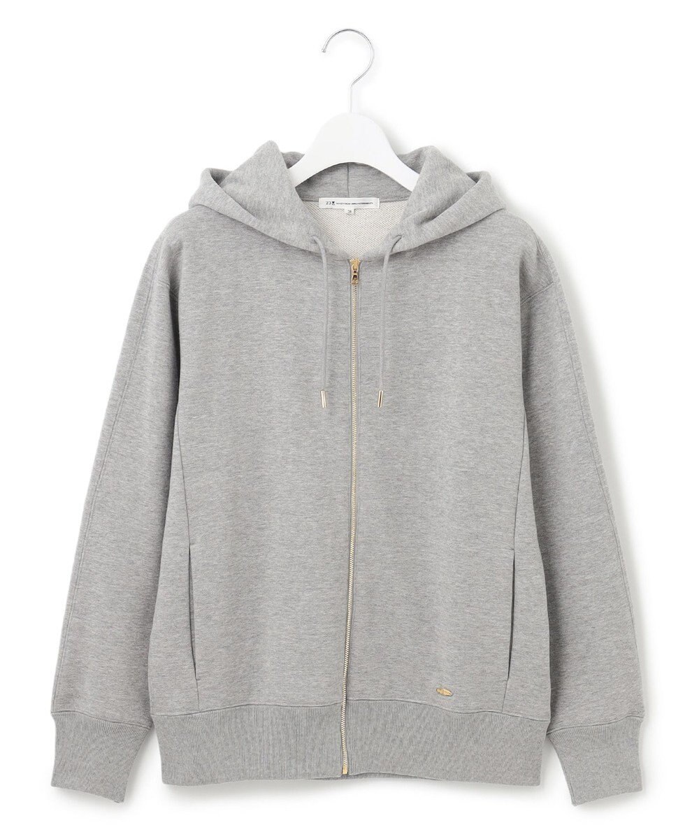 23区 【洗える】オーガニックコットンテリー ジップアップ フーディー 