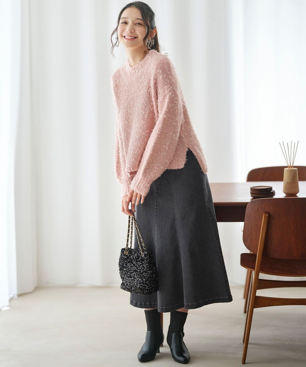 ANY SIS 【洗える】リボンヤーンミックス ニット 