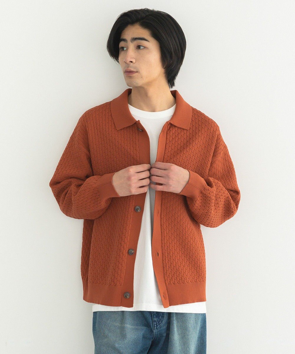 CRAFT STANDARD BOUTIQUE 柄編みニットシャツカーディガン 