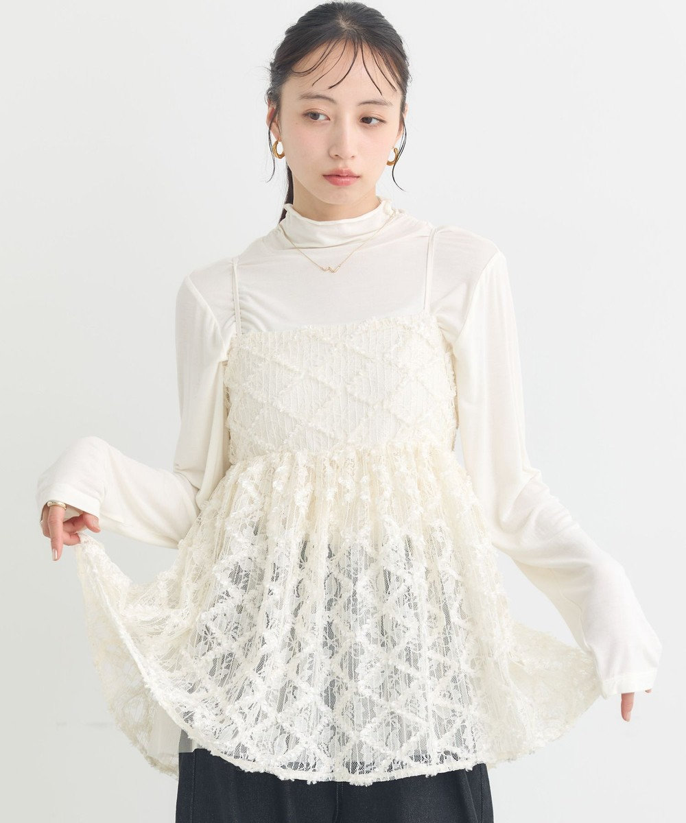 earth music&ecology 【予約】フリンジレースキャミビスチェ 