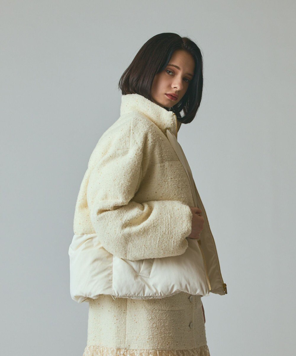 GRACE CONTINENTAL ツイードコンビパフィーブルゾン 