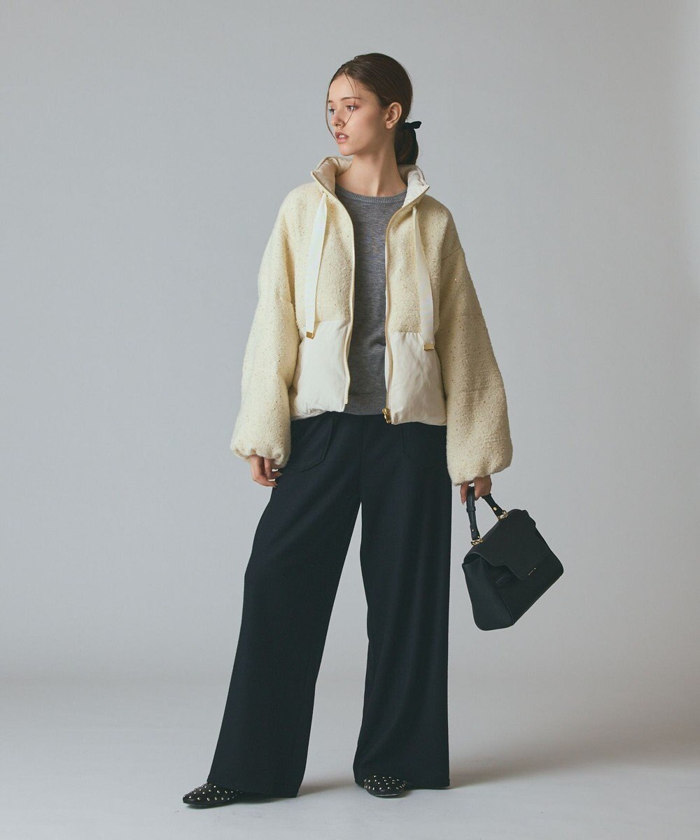 GRACE CONTINENTAL ツイードコンビパフィーブルゾン 