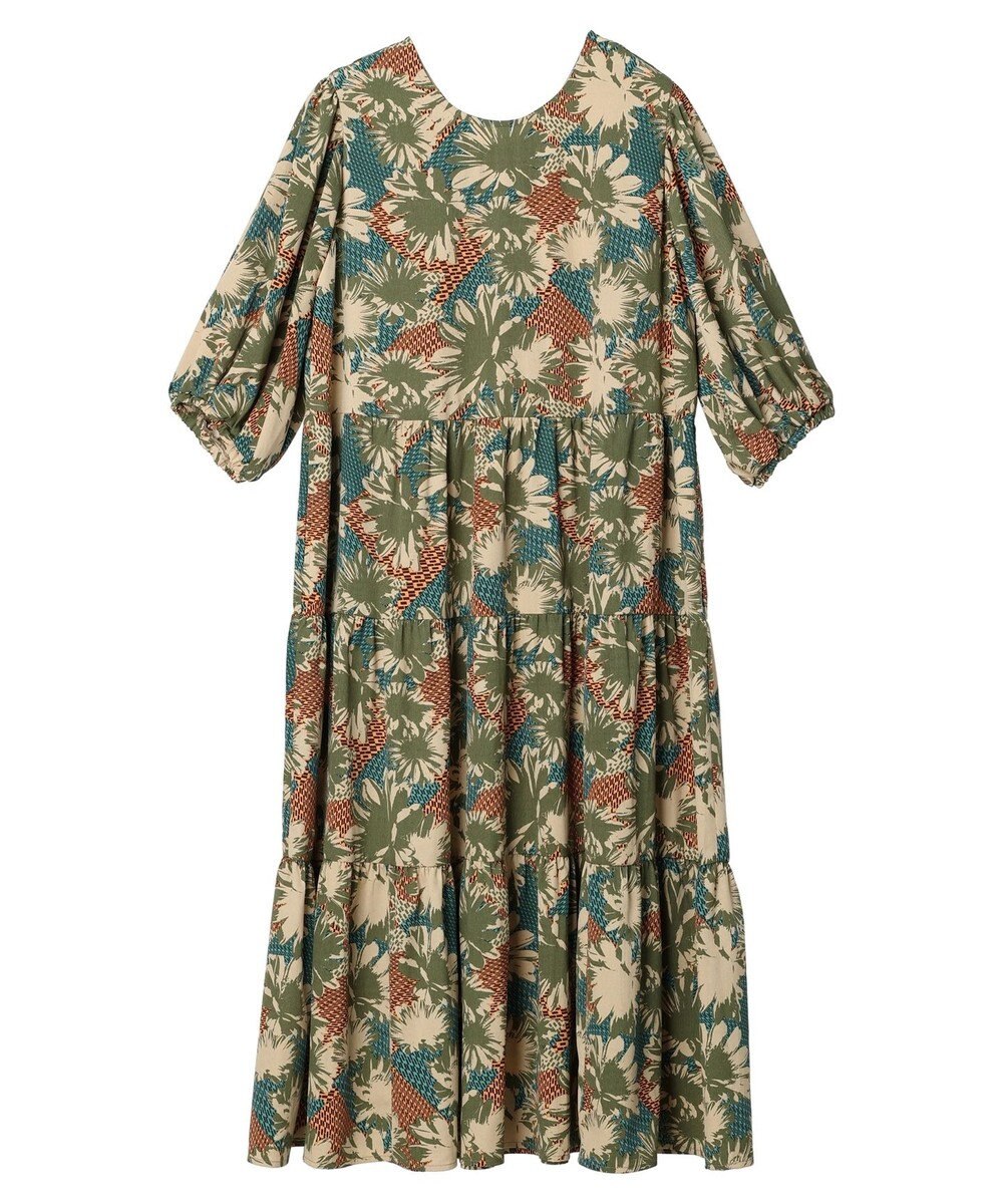 Green Parks ■ＥＳＣＡＲ　フラワーＭＩＸｐｔティアードワンピース 