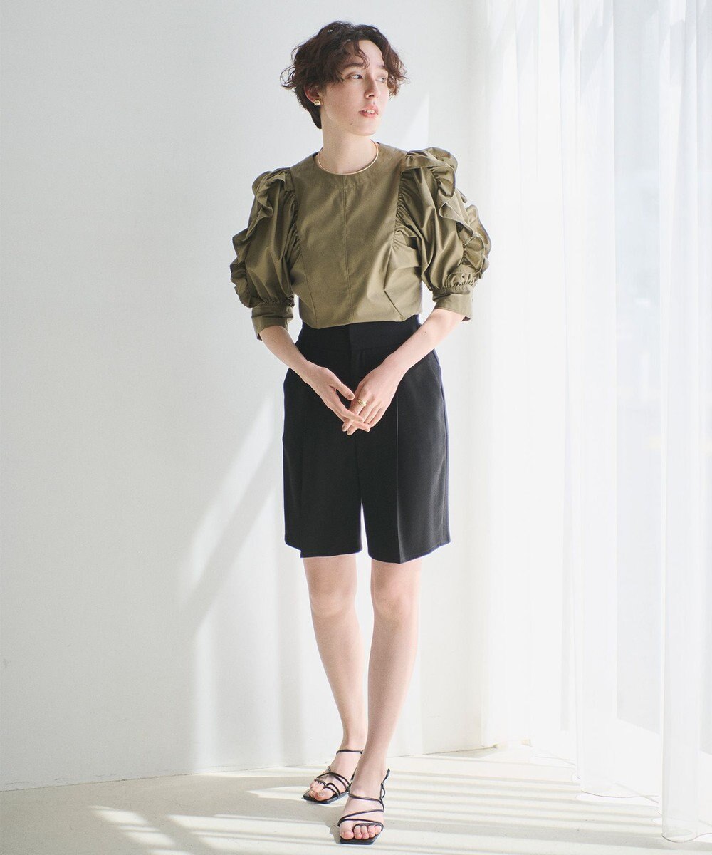 #Newans 【イージーケア】フリルスリーブブラウス 